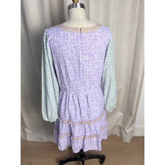 ROLLER RABBIT Ismay Naema Dress Sz L Pastel Colorblock - Picture 7 of 10